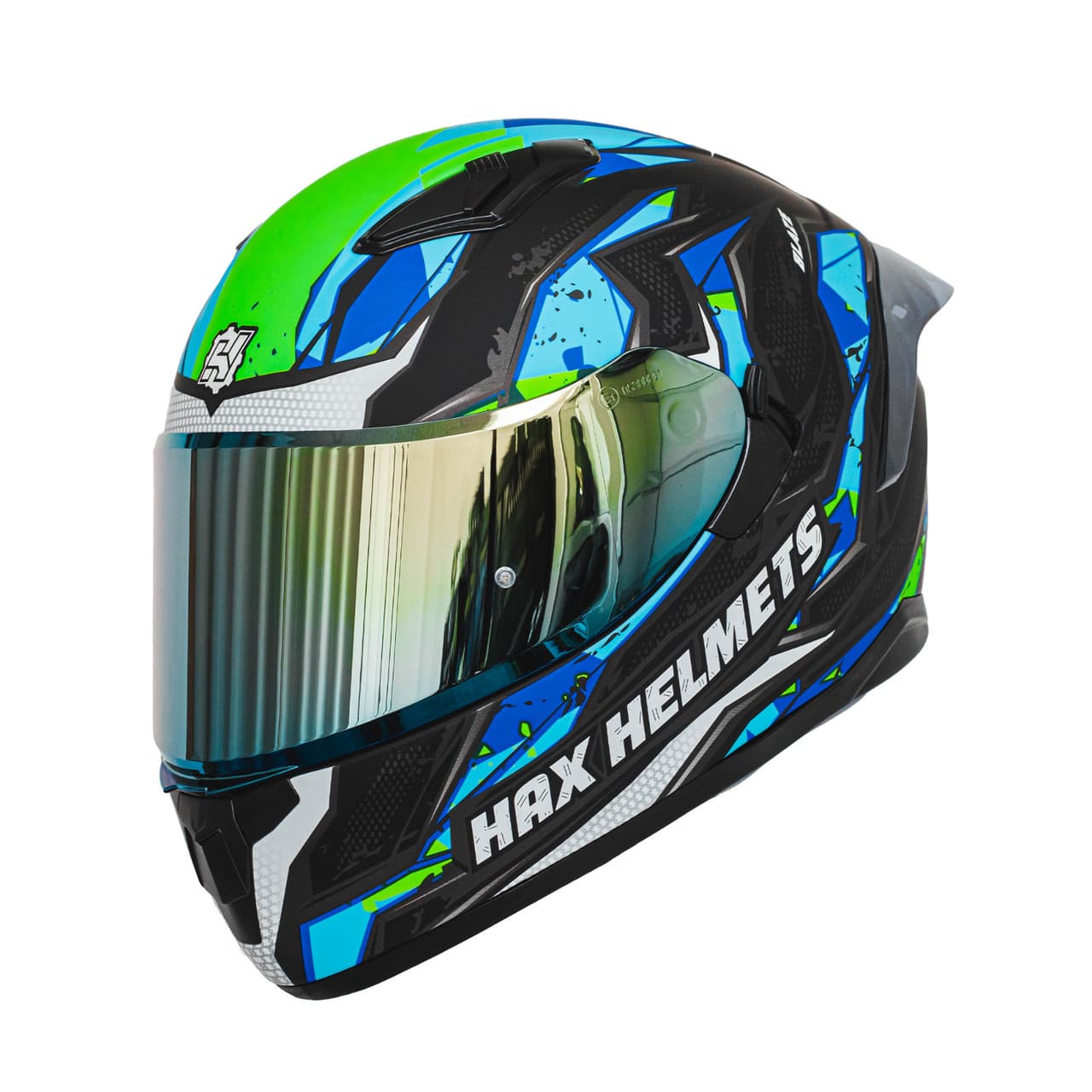 Full Face Dual Visor Adult Motorcycle Helmet for Motorbike Street Blaze Blue XXL