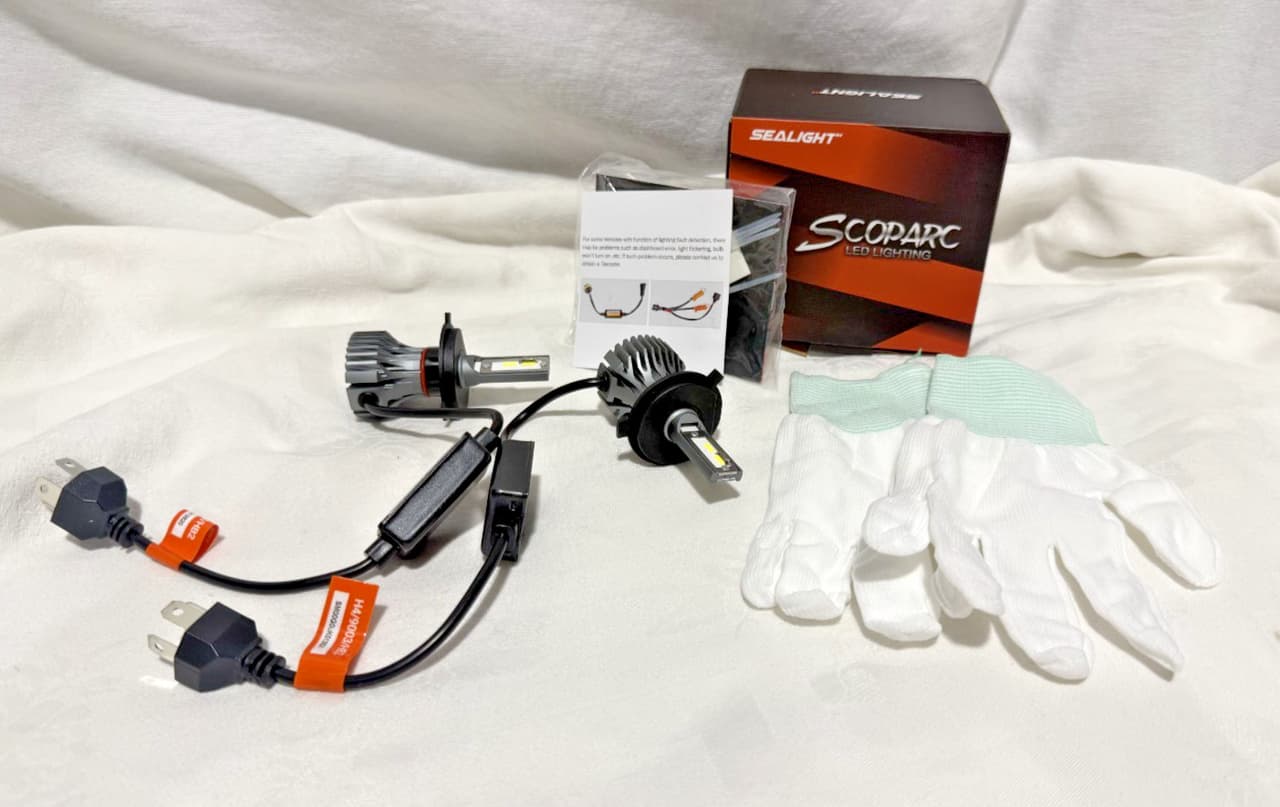 SEALIGHT Scoparc S1 H4/9003/HB2 LED Headlight Bulbs 6500K 60W High Low Beam Pair
