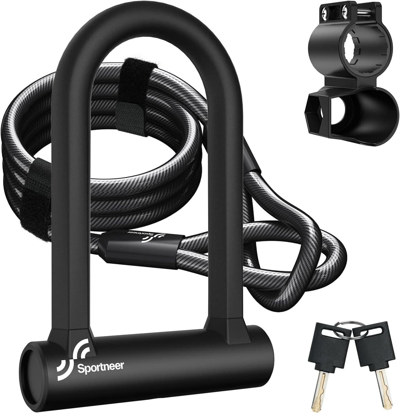 U Lock Bike U Lock with Cable Heavy Duty anti Theft Bike Lock U-Lock 4 Ft Cable