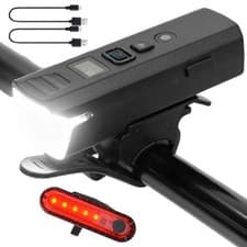 USB Rechargeable Bright LED Bicycle Bike Front Headlight & Rear Tail Light Sets