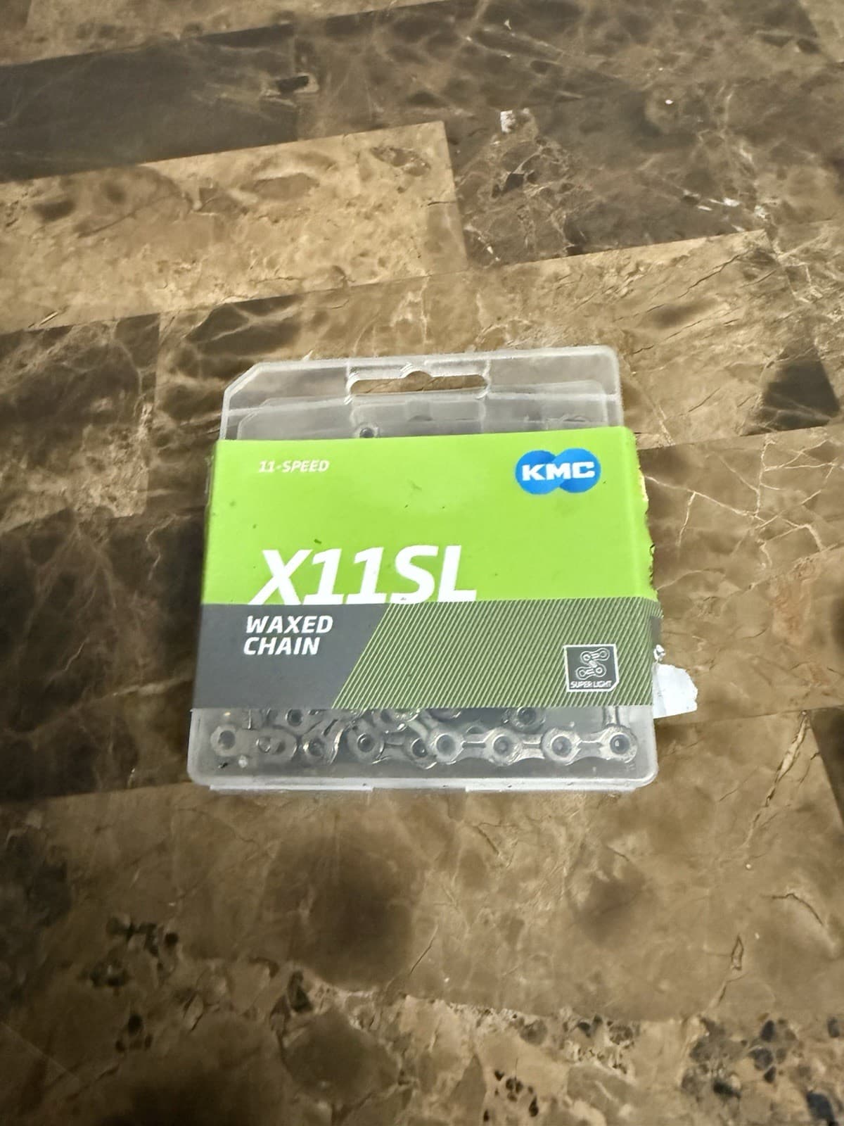 KMC X11SL 11 Speed Waxed Chain 110 Links - Silver CUT To OSPW #27