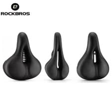 ROCKBROS Bicycle Cushion Soft Saddle Comfort Wide Mountain Bike PU Hollow Seat