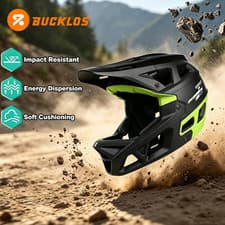 BUCKLOS Full Face Mountain Bike Helmet Adults for MTB BMX DH Adjustable 55-61cm