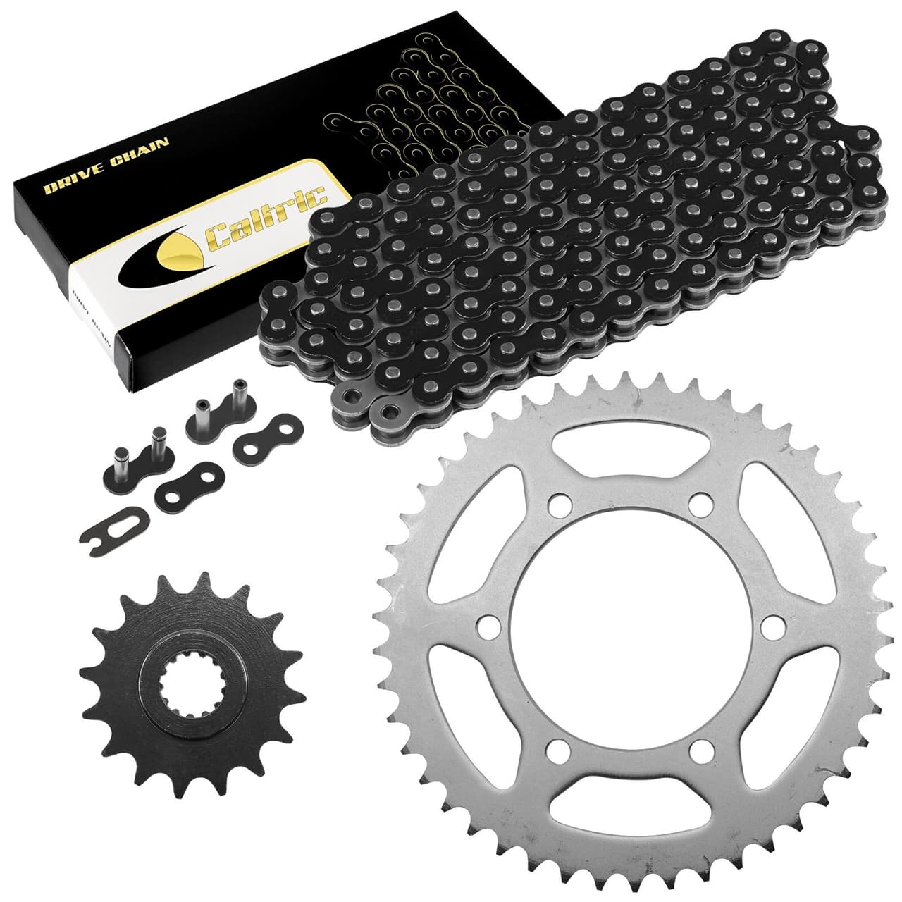 Black Drive Chain And Sprocket Kit for Yamaha FZ6 FZ6S 2004-2009 530-Chain Type