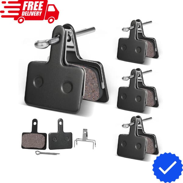 4 Pairs MTB Disc Brake Pads Resin & Semi-Metallic Quiet W/ Install Kit E-Bike