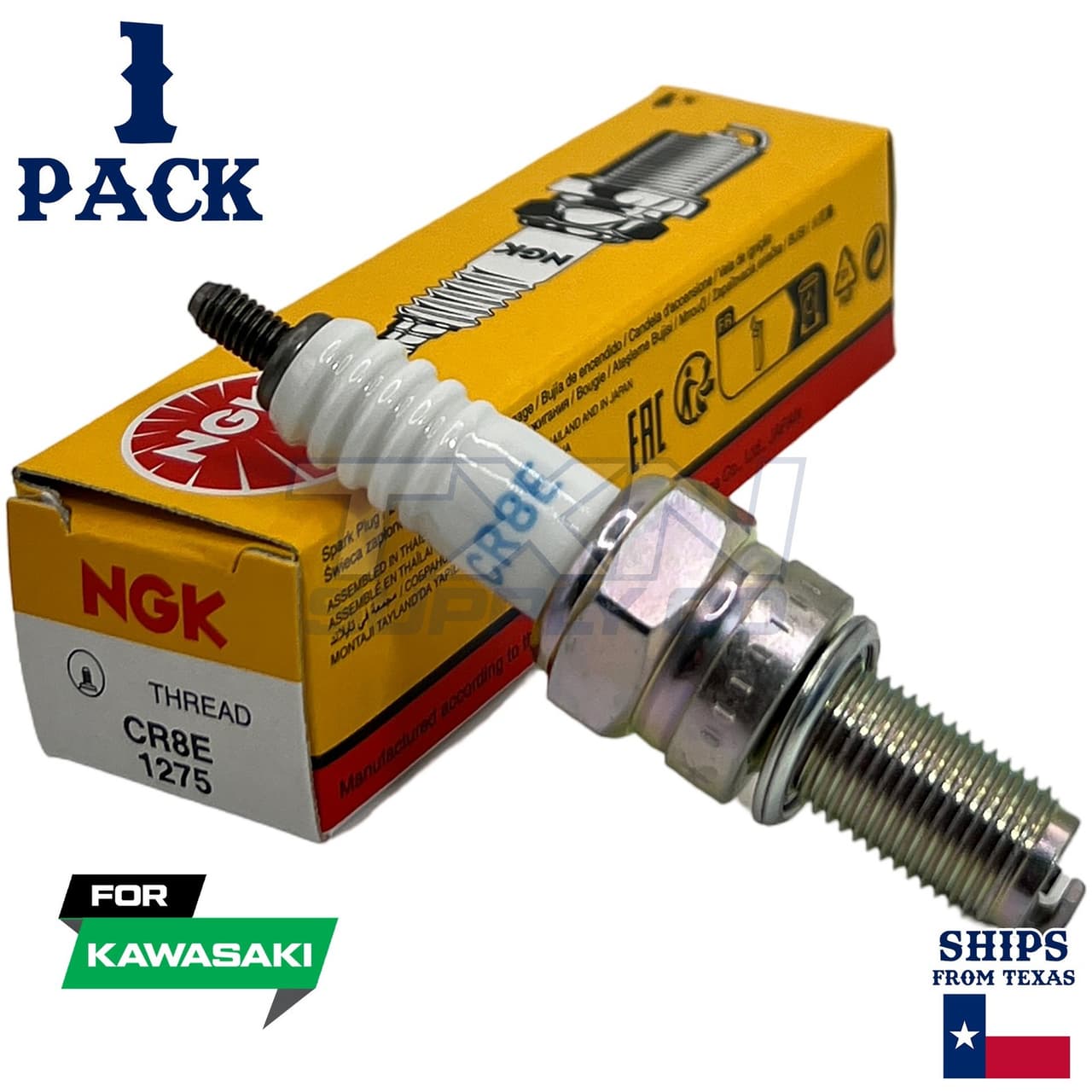 1 Pack NGK Spark Plug - For 1994-1996 KLX 250 R Kawasaki Motorcycle