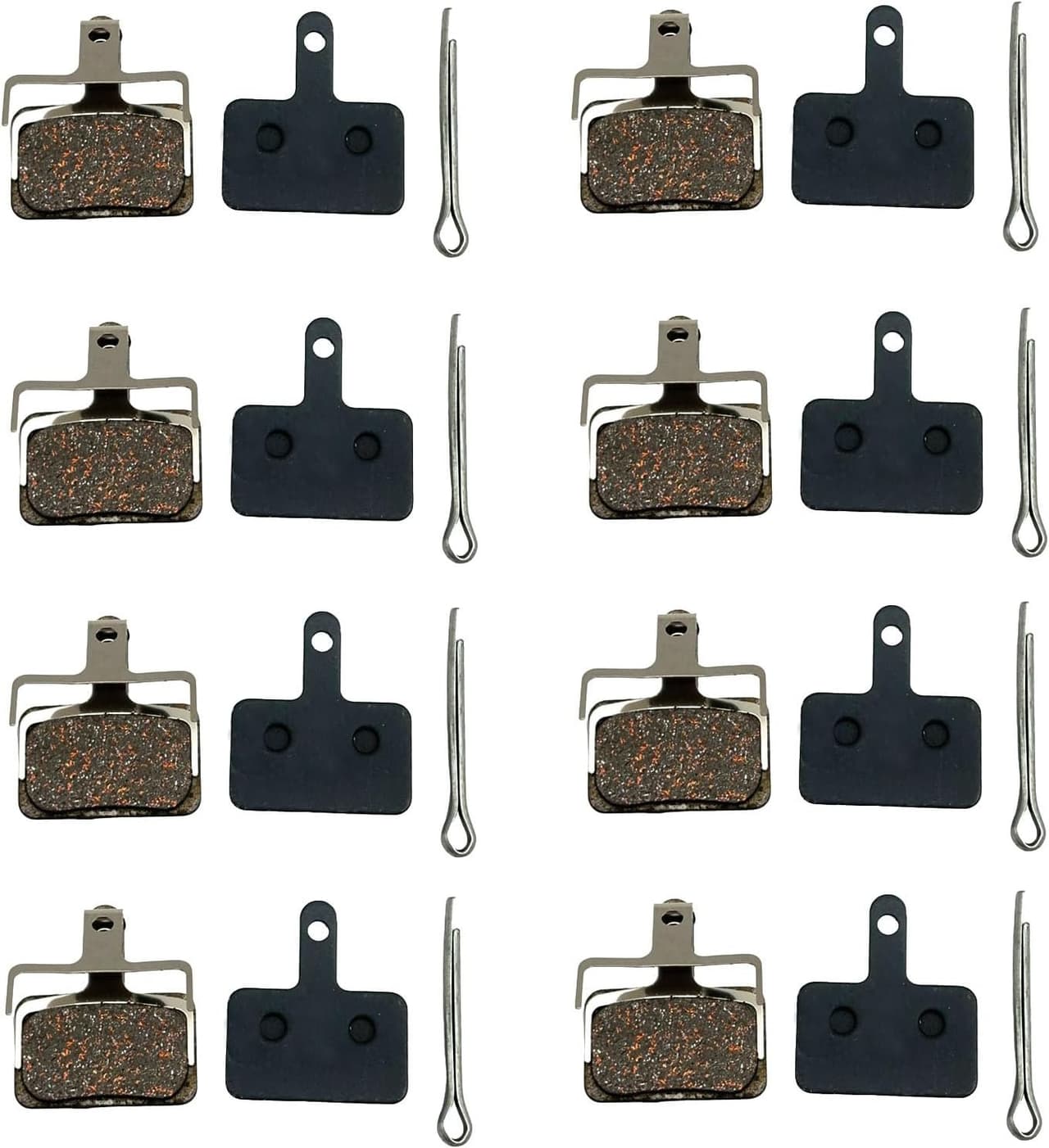 8 Pairs Bike Brake Pads Resin Semi-Metal Bicycle Disc Brake Pads Compatible with