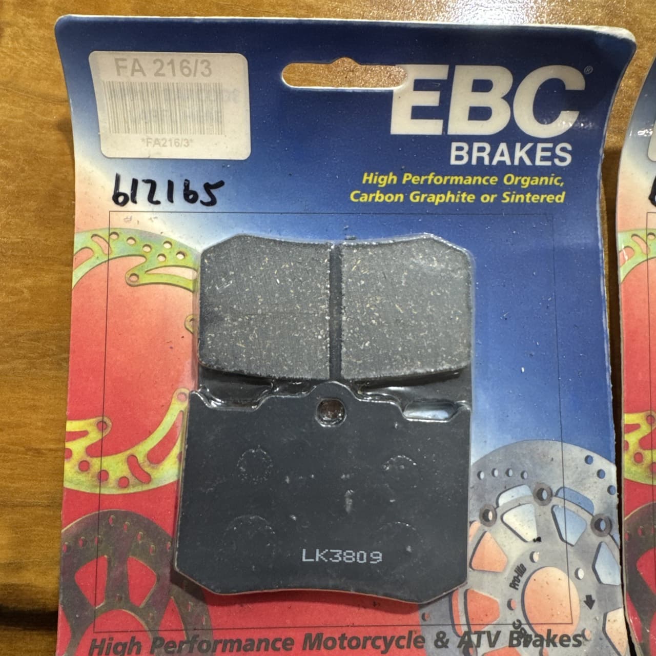 EBC Brake Pads FA216/3 - Organic High Perf Brake Pads for Motorcycle - 1 Pair