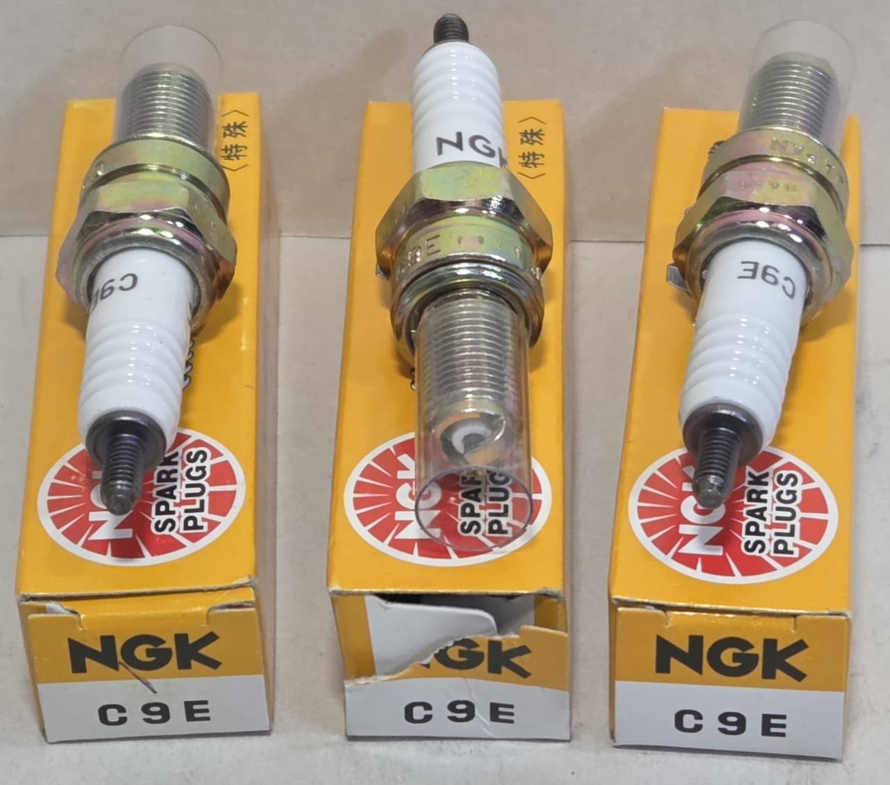 3 PC NEW Genuine NGK C9E Motorcycle Spark Plug Factory Stock Parts # 7499