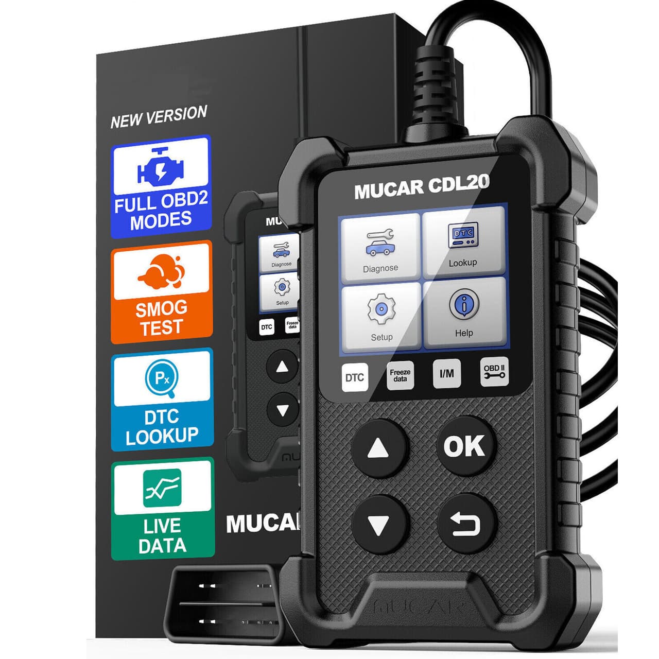MUCAR CDL20 Car OBD2 OBDII Fault Code Reader Engine Light Diagnostic Scanner