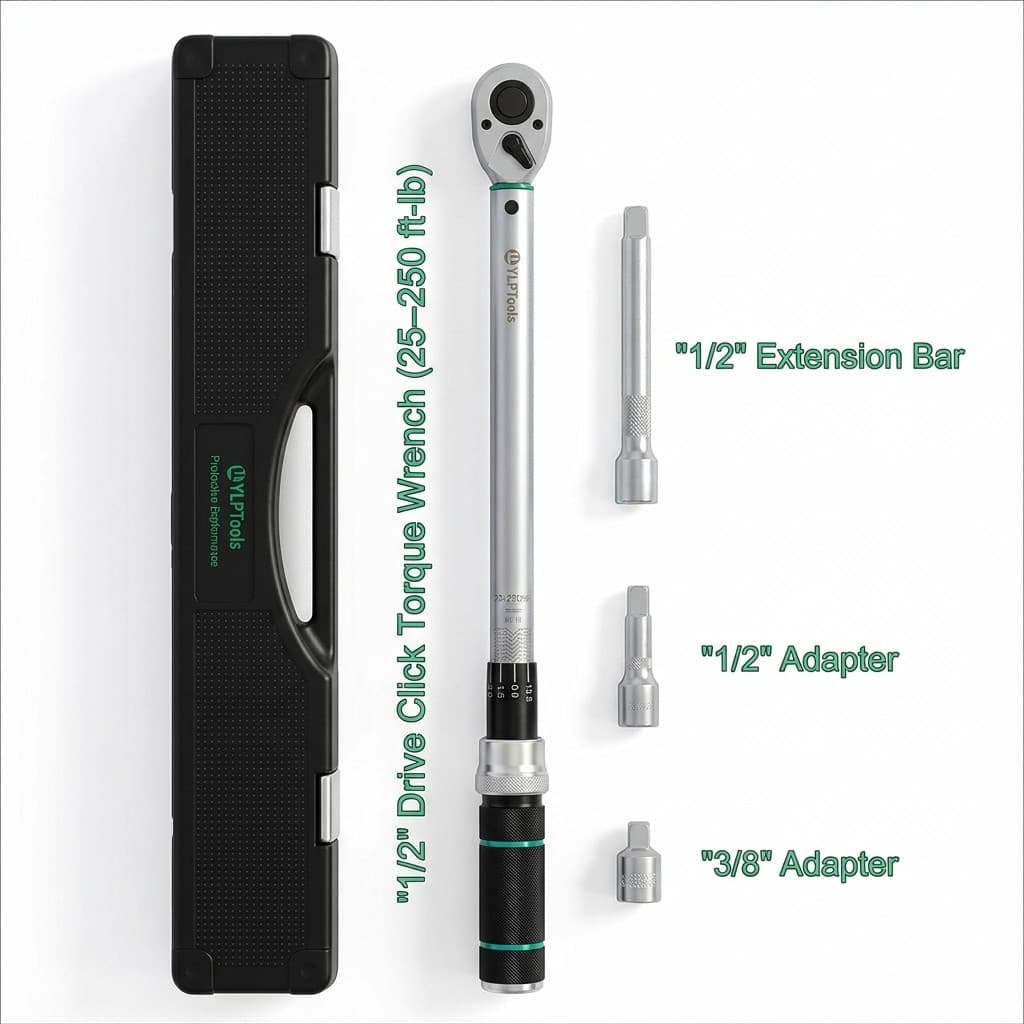 1/2" Torque Wrench Snap Socket Professional Drive Click Type Ratcheting