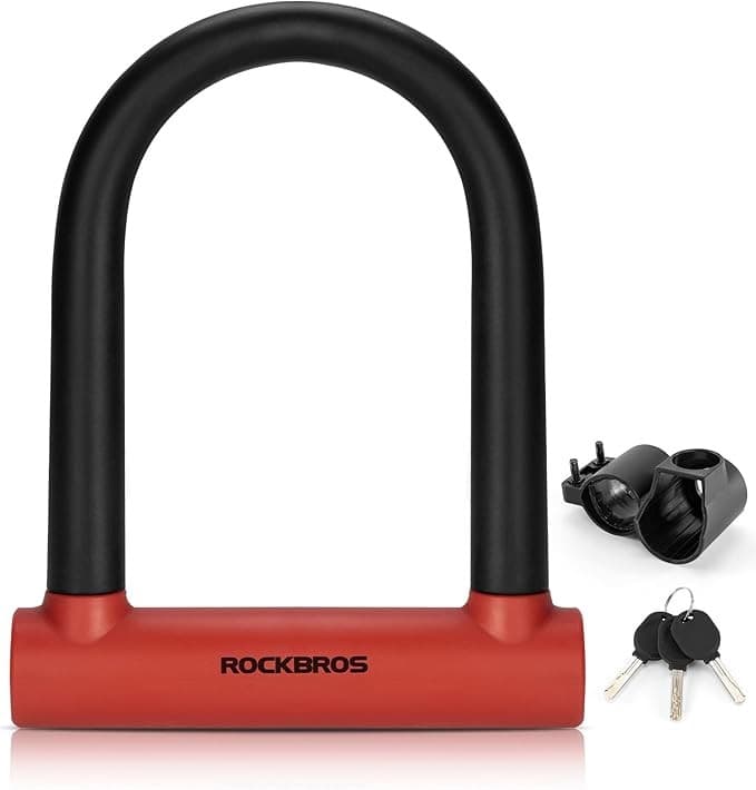 ROCKBROS Bike U Lock with 3 Keys Heavy Duty Anti Theft Steel Carbon Lock 16*17cm