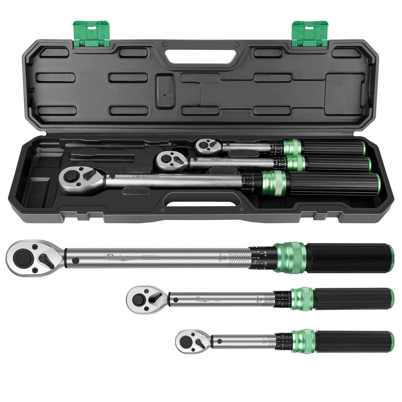 1/4''/3/8''/1/2'' Drive Torque Wrench Set Click Torque Wrench Adjustable 72Tooth