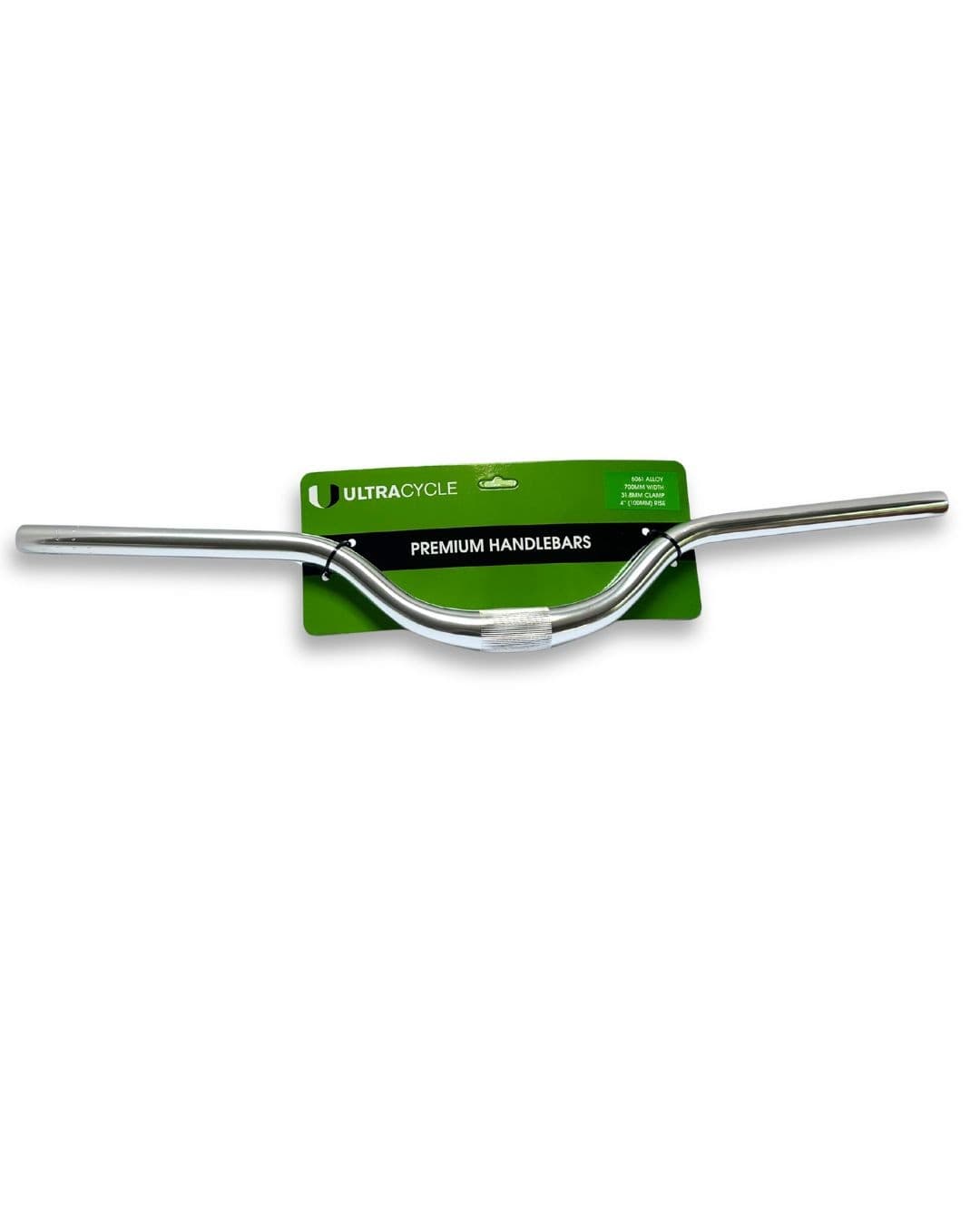UltraCycle MTB Riser Handlebar 31.8mm 700mm 100mm Rise 6061 Alloy Silver